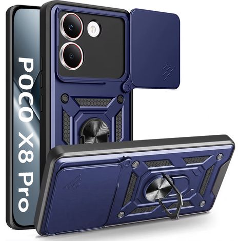 Custodia rinforzata per Xiaomi Poco X8 Pro, CamShield Slide, blu (1/5)