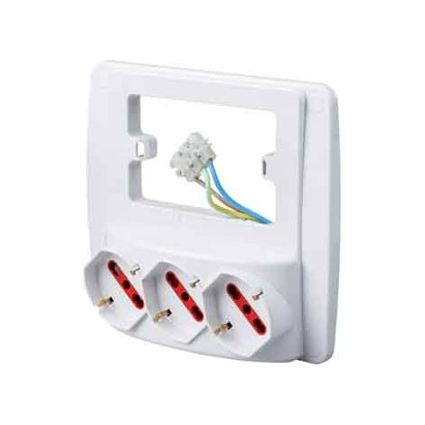 MULTIPRESA DA PARETE SCHUKO EMILIA SMART ROSI 3 Prese schuko 2P+T 10/16A - Col. Bianco - ROSI