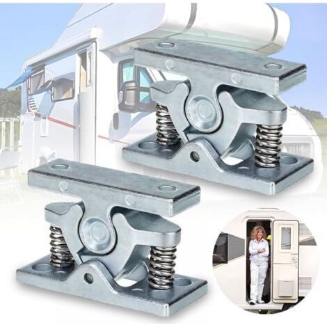 2 Pack Caravan Door Stops, Zinc Alloy Caravan Motorhome Accessories, Spring Loaded Door Stop (1/5)