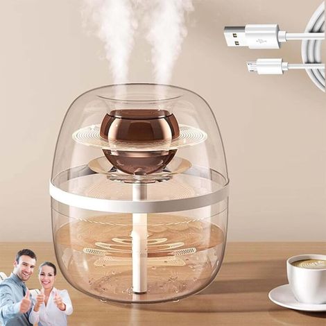 Humidificateur USB pour chambre à coucher, salon, grande pièce, capteur d'humidité automatique, humidificateur de bureau à brume fraîche 3 L (blanc) (1/4)