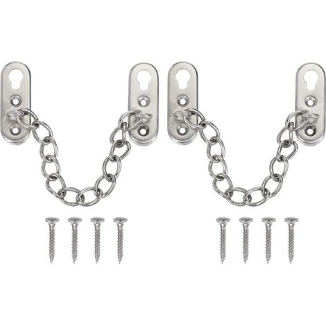 Lot de 2 loquets à chaîne de porte avec bouton, 46 x 2, 46 cm (1/5)