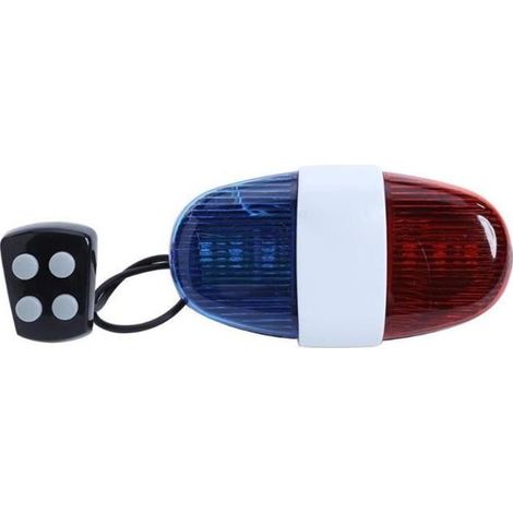 Portable vélo Police sirène cloche 6 LED 4 tons vélo klaxon vélo appel lumière LED sirène électronique pour accessoires de vélo (1/3)