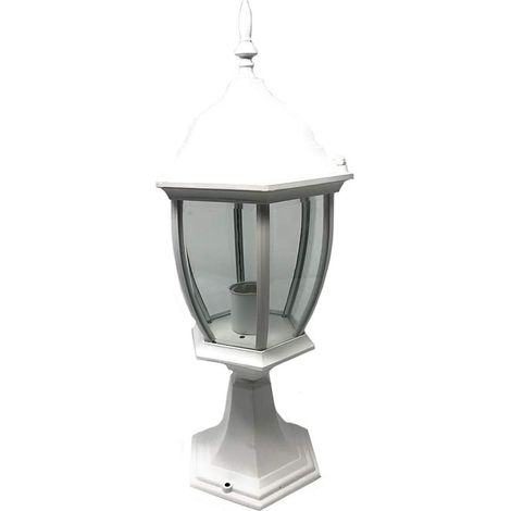 Lampione da giardino da terra lanterna luce per esterno in alluminio e vetro con portalampada E27 Bianco (1/5)