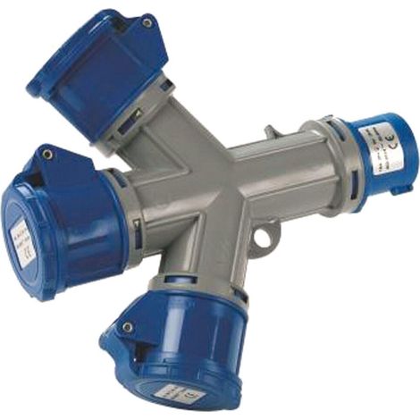 Adattatore Moltiplicatore Industriale, 3 Uscite Rosi 2P+E -16A, IP44, 220/250V