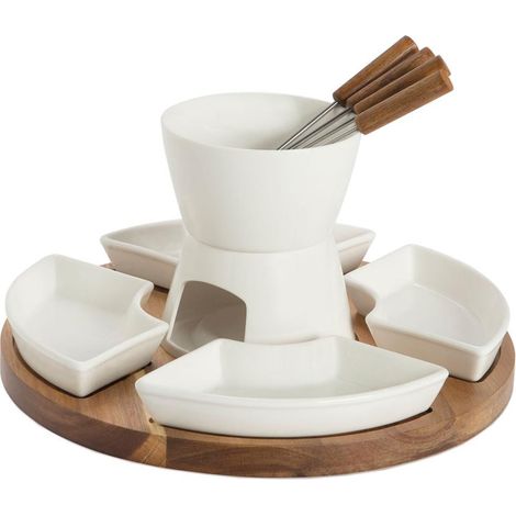 ANDREA HOUSE MS73156 Fondue Giratoria Porcelana/Acacia - ref: MS73156