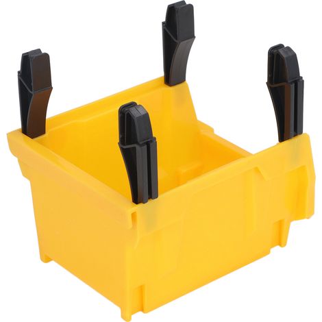 Support mural rangement empilable pour vis et outils, bacs inclinés renforcés, organisateur d'atelier, type combiné, jaune (1/5)