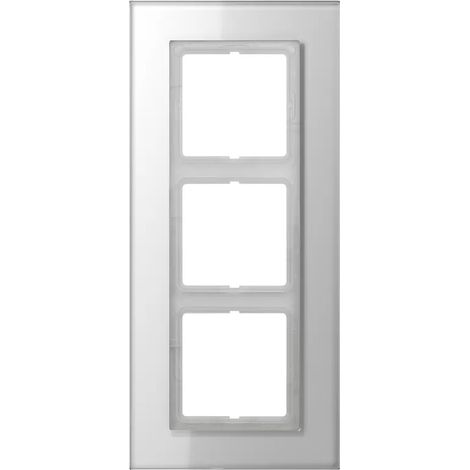 Jung Glasrahmen 3fach, LS PLUS, alpinweiß, senkrechte und waagerechte Montage LSP 983 GL WW (1/2)