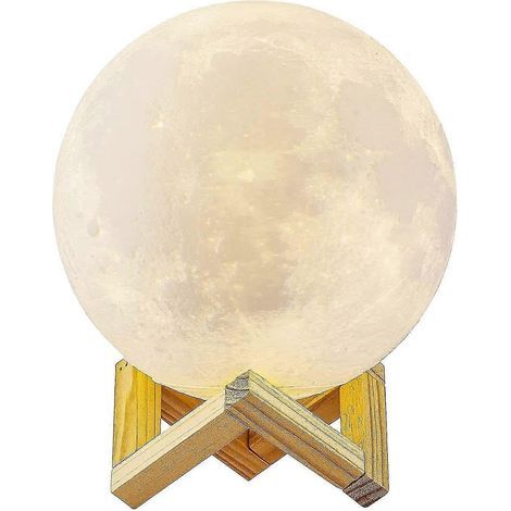Lampe Lune 3D, veilleuse LED tactile Aled Light Luna 3 couleurs, 15 cm de diamètre, rechargeable par USB, pour chambre ou salon. (1/3)