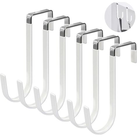 Türhaken, 6er-Pack, mit Gummibeschichtung zum Schutz vor Kratzern, robuste Organizer-Lösung. (1/3)