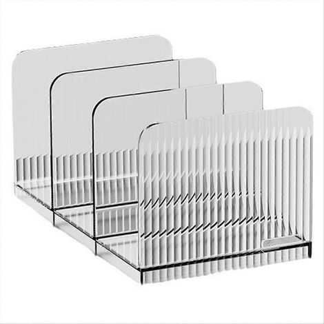 -Serre-livres compartimentés réutilisables, antidérapants, empilables, épais, pour documents, bureau, étagère ou table C (1/5)