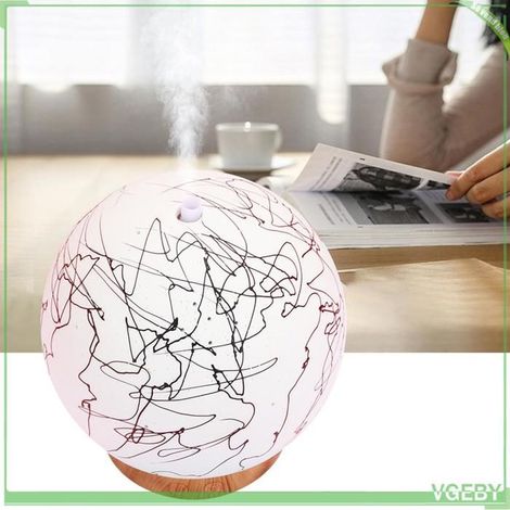Humidificateur d'air - FAFEICY - Boule ronde - 100 ml - 7 LED changeantes - 110-240V (1/5)
