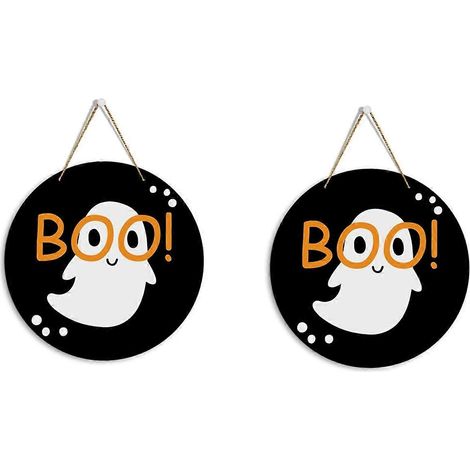 Décorations d'Halloween, Décorations intérieures d'Halloween, Décorations murales et de porte pour Halloween, Décorations rondes avec logo pour la maison (1/5)