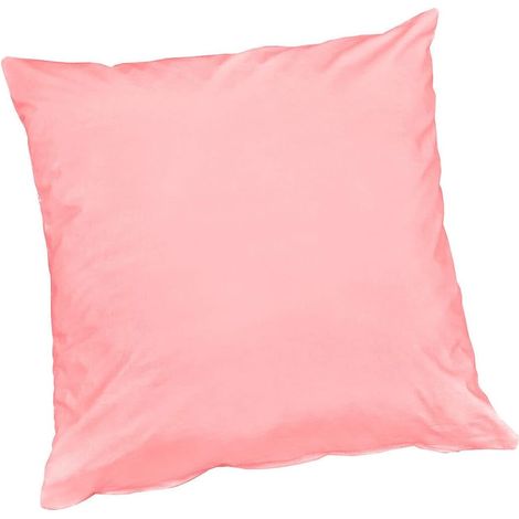 Fodera Cuscino Cotone Lucido 40x40 Cm Cerniera Copricuscino 100% Made In Italy - Rosa