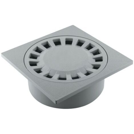 Siphon de cour 200x200mm sortie intégrée Ø63/80/100 gris - Fitt - Gris - PP (1/2)