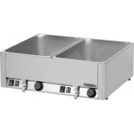 Bain marie inox 2 x GN 1/1 (P)150 mm,3000 W, 220 V - MONO (1/2)