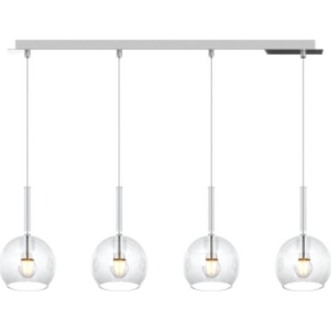 Lampadario moderno top light future 1155cr s4 rp e27 led vetro pirex soffiato, vetro trasparente (1/5)