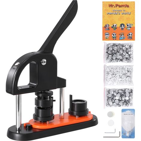 Mophorn Buttonmaschine, 25 mm Pinmaker, installationsfreies Badge-Stanzset, 500 Buttonteile, Kreisschneider, DIY-Geschenke, Zauberbuch (1/5)