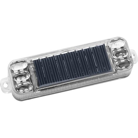 1x Feu Arrière LED Solaire Clignotant Moto Voiture - Micro Feu Stop Anti-Collision Haute Luminosité, Sans Fil, Flash Permanent - Transparent