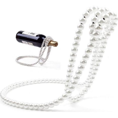 MINKUROW, Soporte Metálico Para Botellas De Vino, Collar De Cuentas, Estante Decorativo Para Vino, Organizador De Almacenamiento De Vino, Decoración De Mesa De Bar Para El Hogar Y La Oficina (1/5)