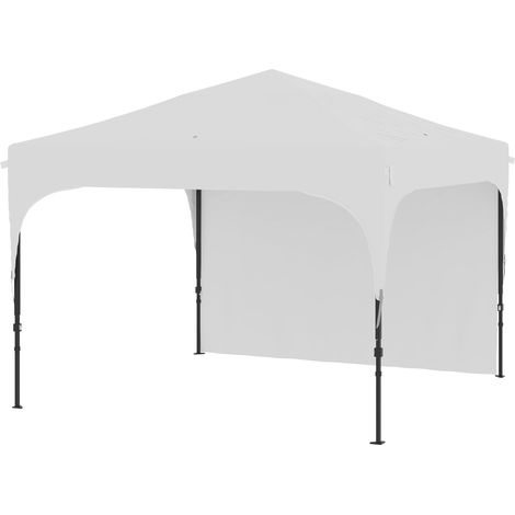 Gazebo da Giardino ad Altezza Regolabile su 3 Livelli 3x3m in Poliestere e Acciaio Bianco (1/5)