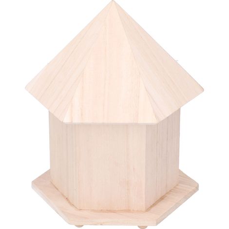 Nichoir en bois avec support pour la décoration de jardin et de terrasse (1/5)