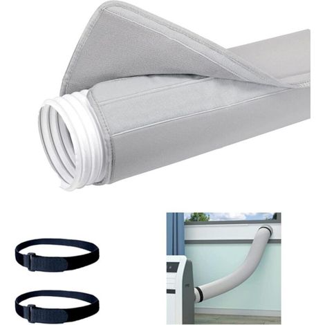 Housse de tuyau isolante pour climatiseur portable, kit de ventilation pour porte coulissante, 12 cm-15 cm de diamètre, tuyau d'échappement pour pièces et accessoires de climatiseur (1/4)