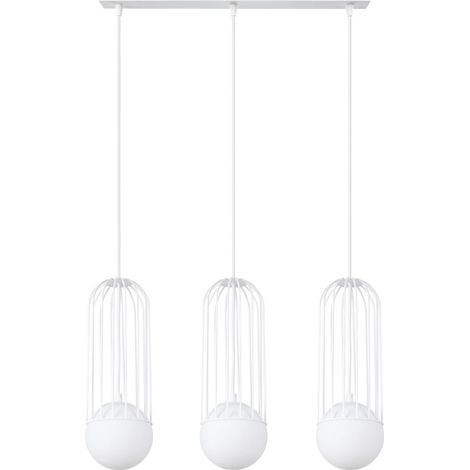 Lámpara colgante Zovolu blanco, 3 luces (1/5)