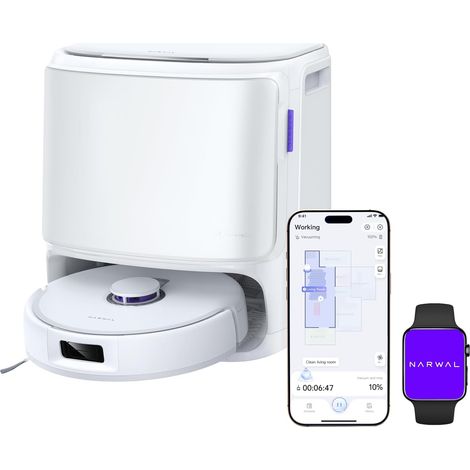 Aspirateur Robot, 11 000 Pa, Auto-Nettoyage et Séchage Double Flux Anti-enchevêtrement, Serpillière Triangulaire Large, Navigation LiDAR, 220 Min Autonomie, Tapis et Poils Animaux (1/5)