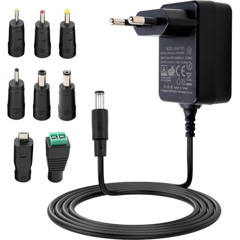 Chargeur Universel 12V 1A pour Voiture Électrique Enfant  Adaptateur Secteur Équipé de 8 Types de Convertisseurs Chargeur Universel 12V pour Moto Électrique, Quad, SUV, ATV (1/5)