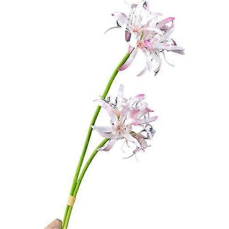 Lot de 2 lys araignées rouges artificiels, fleurs réalistes en soie, fausses branches pour centre de table, décoration florale pour mariage, maison ou bureau.rose clair (1/5)