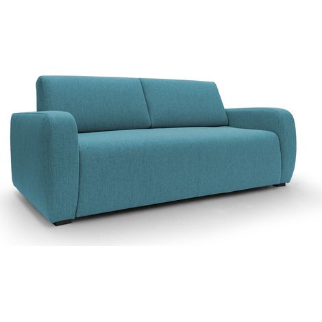 Duna Divano letto matrimoniale con materasso 20 cm in tessuto impermeabile T03 215 cm (mat. 160x197) azzurro