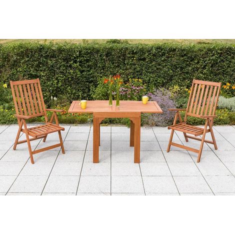Vitoria Set 3tlg 2 Sessel Balkontisch 65(130)x70cm