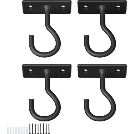 Lot de 4 crochets de plafond 2.5 pouces - Support pour plantes suspendues, lanternes, mangeoire oiseaux, panier fleurs - Décoration intérieure et extérieure (1/5)