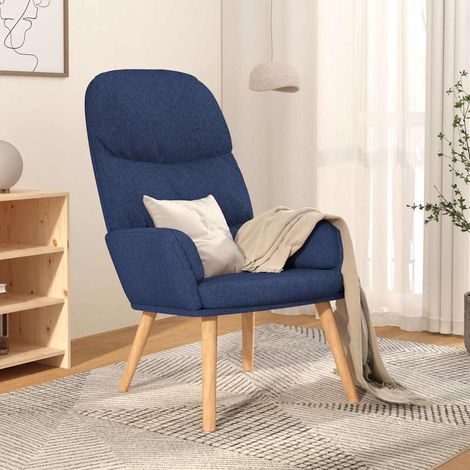vidaXL Sillón de relax de tela azul (1/5)
