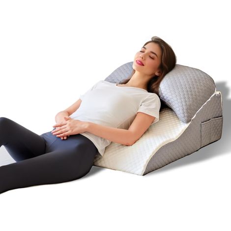 Orthopedic Pillow with Removable Crescent - Support for Sleeping, Sitting, Acid Reflux and Post-Surgery Recovery - Adjustable Neck Back and Elbow Pillow - White (1/5)