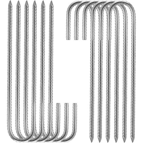 argent Piquets de fixation sol XL, Sardines, Lot de 10, galvanis, tente, 30 cm, Acier lectrozingu (1/4)