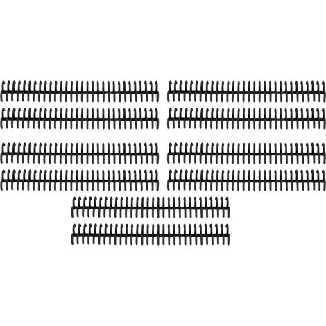 Lot de 10 anneaux de reliure en plastique noir, 19 mm, 30 anneaux, compatibles avec les formats de papier A4 et B5 (capacité : 150 feuilles). (1/5)