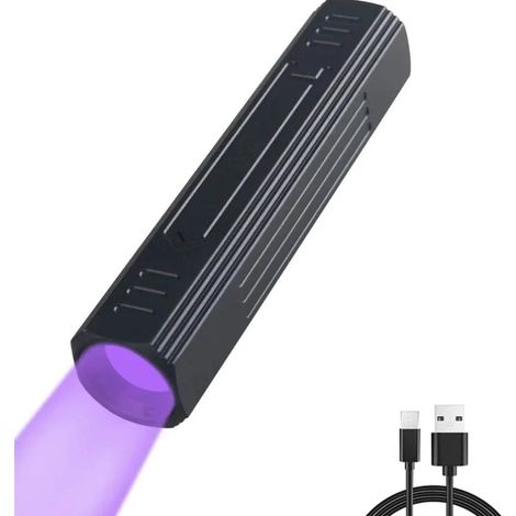Lampe de détection de réactif d'antigène domestique rechargeable 365 nm torche UV avec filtre de lumière noire noire pour durcir la résine/déversement d'huile, roche/minéral animal champignon lumière  (1/5)