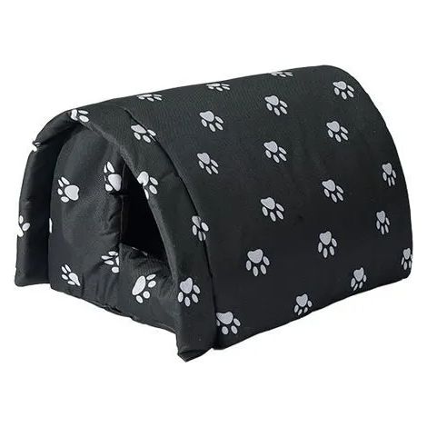 Niche d'extérieur pour Chat Imperméable PVC Maison d'animaux avec Doublure Douce,Noir,42x31x28cm (1/5)