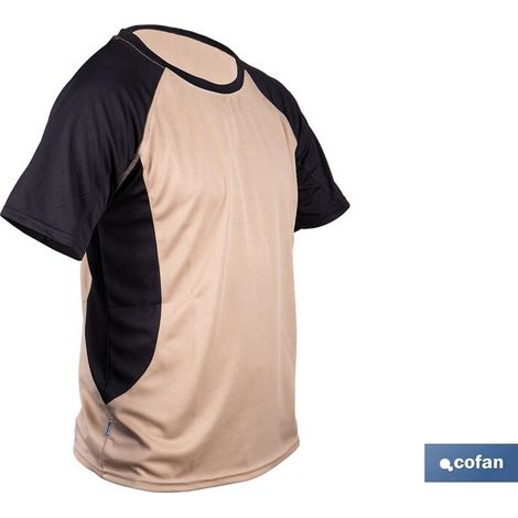 Camiseta transpirable modelo Pilote beige-negra 160 g/m² talla XXL (1/4)