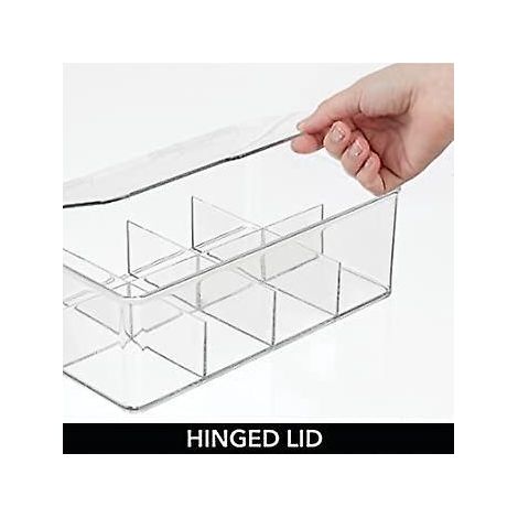 transparent Bote Th 8 Compartiments Bote De Rangement Avec Couvercle En Plastique Pour Placard, Cellier Ou Plan De Travail Rangement Cuisine P (1/5)