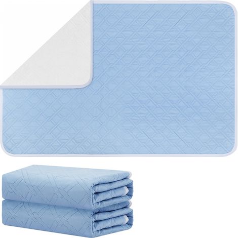 2 protectores de cama para incontinencia (80 x 120 cm), impermeables, absorbentes, lavables y transpirables. Ideales para personas con incontinencia, bebés, ancianos y cachorros.