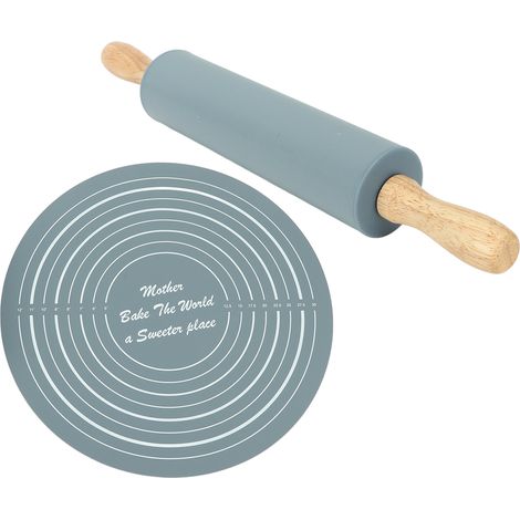 Rouleau à pâtisserie en silicone gris grand format, tapis de cuisson et paton pour cuisine (1/5)