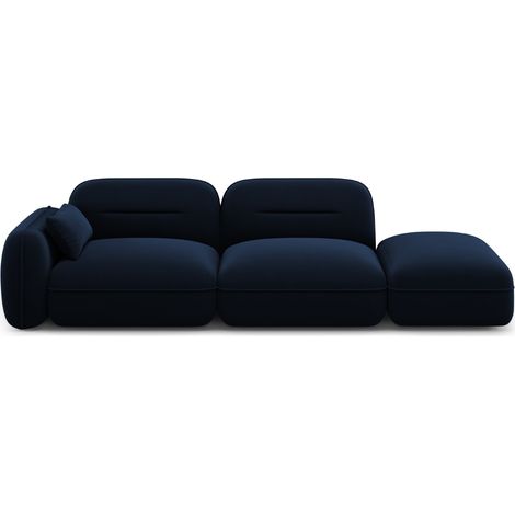 Canapé modulable droit 3 places en velours bleu roi (1/5)