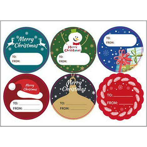 Etiquette De Cadeau Noel - Autocollant Arbre De Noel Bonhomme De Neige 13 x 18 cm - Décoration De Fête Pour Boîtes Cadeaux Et Arbre