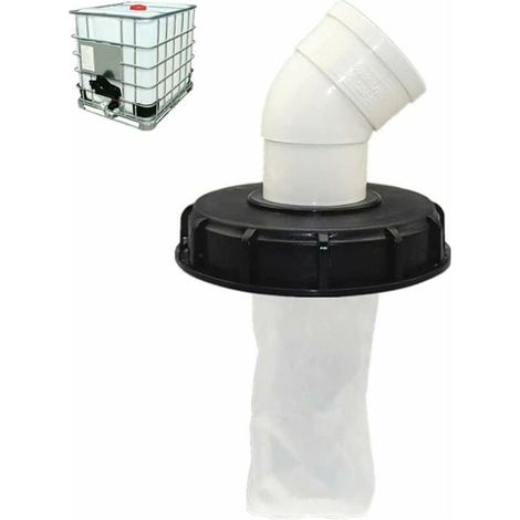 Tapa para tanque IBC de 45° con filtro de nailon lavable para tanque de agua de lluvia IBC de 1000 litros, filtro para tapa IBC, accesorios para tanque IBC, filtro de agua de lluvia de nailon de 165 m (1/5)