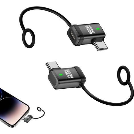 Adaptateur USB Type C portable avec dragonne anti-perte Connecteur pour téléphone portable, tablette, ordinateur de bureau et ordinateur portable (maison, bureau). (1/5)