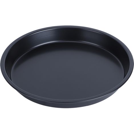 Plateau à pizza circulaire noir anti-adhérent acier carbone moule à tarte gâteau pain plat à four ustensile cuisine 8 pouces 1 pièce (1/5)