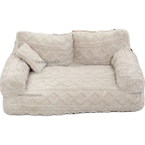 Sofá para mascotas, material de felpa, funda extraíble y lavable, color beige, 65x45x30cm-a (1/2)