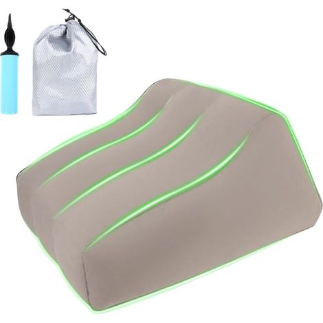 Élévation des Jambes Oreiller Pliable Anti-Pression Coussin Gonflable en Forme de Coin Pour Récupération, Alignement Vertébral, Grossesse, Adultes et (1/5)